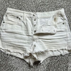 Madewell white relaxed denim short